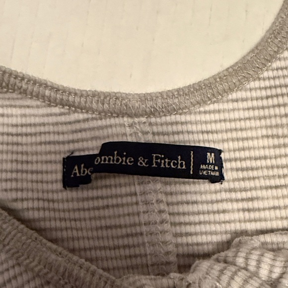 Abercrombie & Fitch Cinched Gray Striped Tank Top A&F Women's Size Medium - Picture 4 of 5
